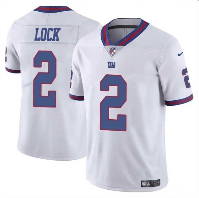 Men & Women & Youth New York Giants #2 Drew Lock White Limited Football Stitched Jersey